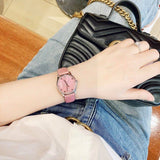 Gucci G-Timeless Pink Mother of Pearl Dial Pink Leather Strap Watch For Women - YA126586