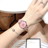 Gucci G-Timeless Pink Mother of Pearl Dial Pink Leather Strap Watch For Women - YA126586