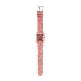 Michael Kors Emery Quartz Diamonds Red Dial Pink Leather Strap Watch For Women - MK2966