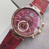 Michael Kors Sawyer Maroon Dial Maroon Leather Strap Watch for Women - MK2426