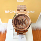 Michael Kors Runway Rose Gold Dial Rose Gold Steel Strap Watch For Women - MK5853