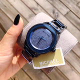 Michael Kors Kinley Blue Dial Blue Steel Strap Watch for Women - MK6246