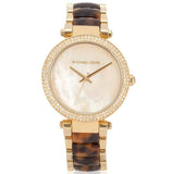 Michael Kors Parker Mother Of Pearl White Dial Two Tone Steel Strap Watch For Women - MK6518