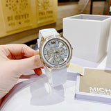 Michael Kors Jessa Quartz Gold Dial White Silicone Strap Watch For Women - MK7267