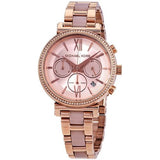 Michael Kors Sofie Chronograph Rose Gold Dial Rose Gold Steel Strap Watch For Women - MK6560