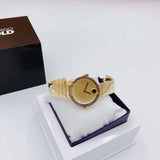 Movado Edge Gold Dial Gold Steel Strap Watch for Women - 3680014