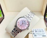 Tissot Carson Premium Lady Pink Mother of Pearl Dial Silver Steel Strap Watch For Women - T122.210.11.159.00