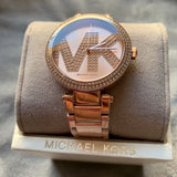 Michael Kors Parker Quartz Rose Gold Dial Rose Gold Steel Strap Watch For Women - MK6660