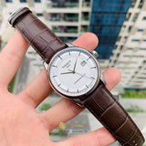 Tissot Luxury Powermatic 80 Silver Dial Brown Leather Strap Watch For Men - T086.407.16.031.00