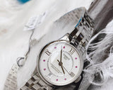 Tissot Chemin Des Tourelles Powermatic 80 Rubies Mother of Pearl Dial Silver Steel Strap Watch For Women - T099.207.11.113.00