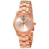 Tissot T Wave Cream Dial Rose Gold Steel Strap Watch For Women - T112.210.33.451.00