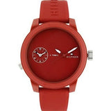 Tommy Hilfiger Denim Quartz Red Dial Red Rubber Strap Watch for Men - 1791323