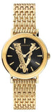 Versace Virtus Quartz Black Dial Gold Steel Strap Watch for Women - VEHC00619