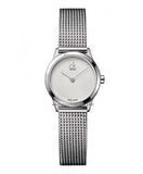 Calvin Klein Minimal White Dial Silver Mesh Bracelet Watch for Women - K3M2312Y