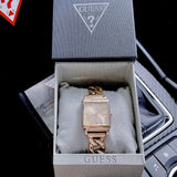 Guess Vanity Rose Gold Dial Rose Gold Steel Strap Watch for Women - W1029L3