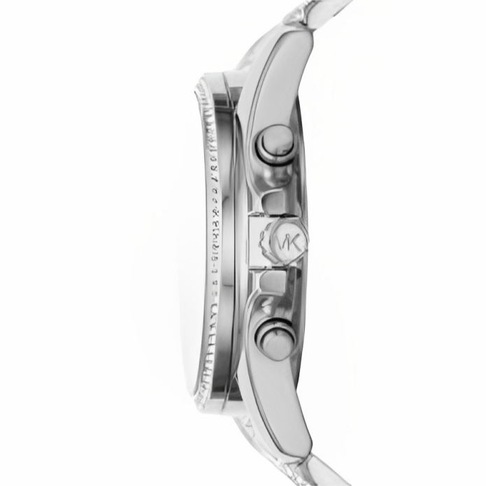 Michael Kors Whitney Chronograph Crystals Silver Dial Silver Steel Strap Watch For Women - MK6728