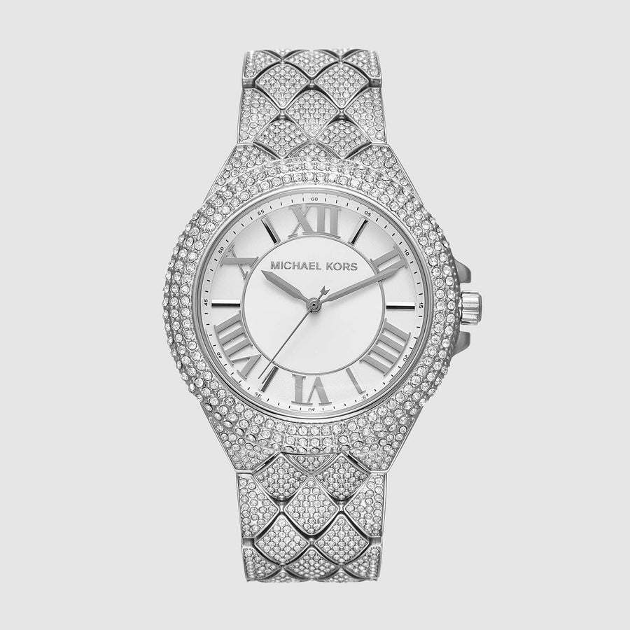 Michael Kors Camille Three-Hand Crystals Silver Dial Silver Steel Strap Watch for Women - MK4803