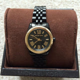 Michael Kors Lexington Quartz Black Dial Black Steel Strap Watch for Women - MK3299