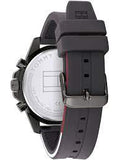 Tommy Hilfiger Mason Black Dial Black Rubber Strap Watch for Men - 1791792