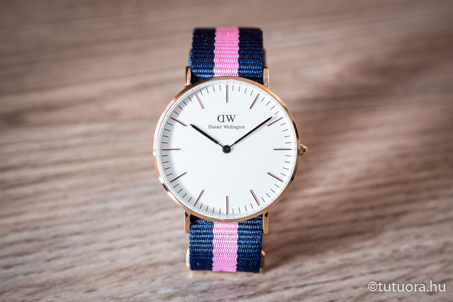 Daniel Wellington Classic Winchester White Dial Three Tone Nylon Strap Watch For Women - DW00100033