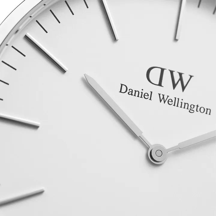 Daniel Wellington Classic Sheffield White Dial Black Leather Strap Watch For Women - DW00100053