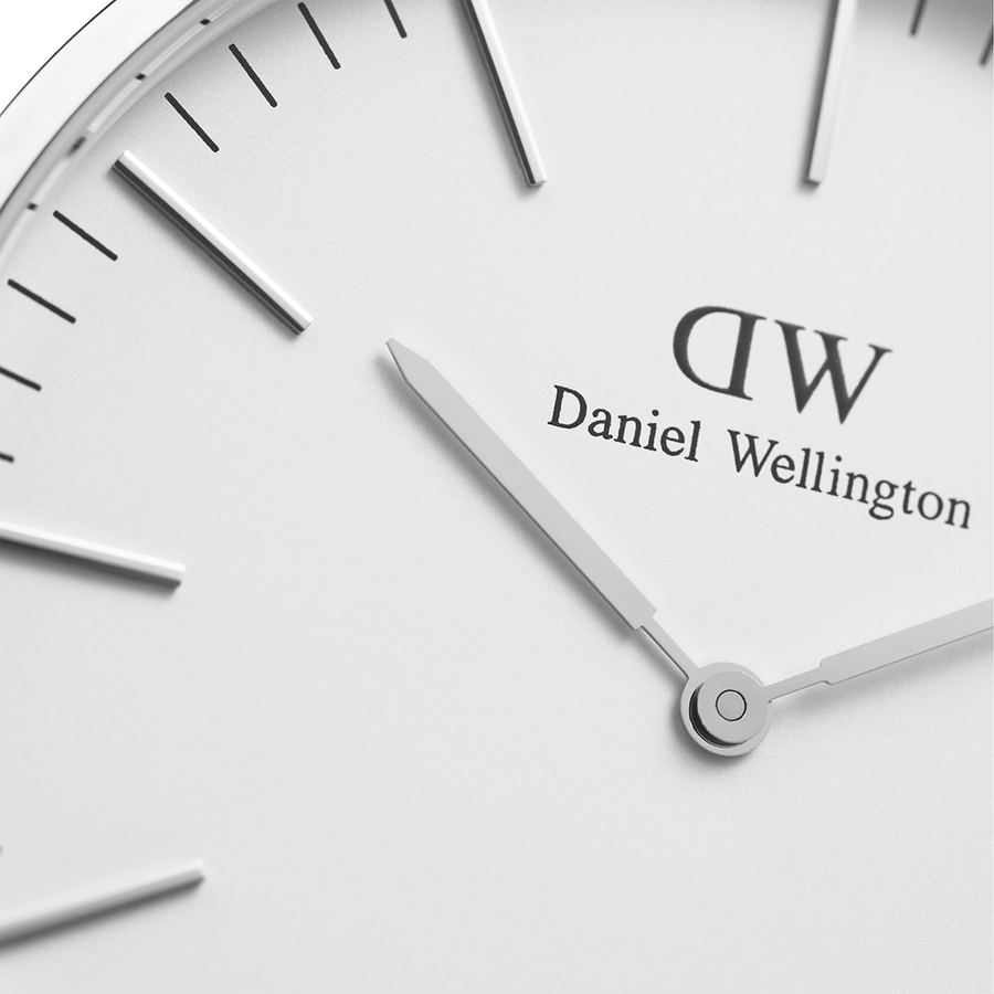 Daniel Wellington Classic Sheffield White Dial Black Leather Strap Watch For Men - DW00100020