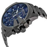 Diesel Mega Chief Chronograph Blue Dial Black Steel Strap Watch For Men - DZ4329