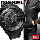 Diesel Mega Chief Chronograph Black Dial Black Stainless Steel Watch For Men - DZ4355