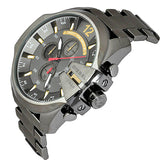 Diesel  Mega Chief Chronograph Grey Dial Grey Steel Strap Watch For Men - DZ4421