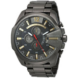 Diesel  Mega Chief Chronograph Grey Dial Grey Steel Strap Watch For Men - DZ4421