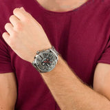 Diesel  Mega Chief Chronograph Grey Dial Grey Steel Strap Watch For Men - DZ4421