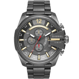 Diesel  Mega Chief Chronograph Grey Dial Grey Steel Strap Watch For Men - DZ4421