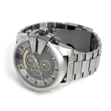 Diesel Mega Chief Chronograph Grey Dial Grey Steel Strap Watch For Men - DZ4466