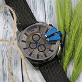 Diesel Mega Chief Chronograph Black Dial Black Leather Strap Watch For Men - DZ4500
