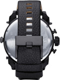 Diesel Big Daddy Blue Dial Black Leather Strap Watch For Men - DZ7127