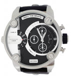 Diesel Little Daddy Black Dial Black Leather Strap Watch For Men - DZ7256