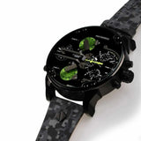 Diesel Big Daddy Chronograph Black Dial Black Leather Strap Watch For Men - DZ7311