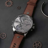 Diesel Mr Daddy Quartz Grey Dial Brown Leather Strap Watch For Men - DZ7413