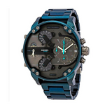 Diesel Daddy 2.0 Chronograph Quartz Grey Dial Blue Steel Strap Watch For Men - DZ7414