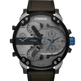 Diesel Mr Daddy 2.0 Chronograph Grey Dial Black Nylon Strap Watch For Men - DZ7420