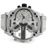 Diesel Mr. Daddy Chronograph Silver Dial Silver Steel Strap Watch For Men - DZ7421