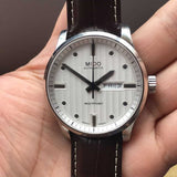 Mido Multifort Automatic Silver Dial Black Leather Strap Watch For Men - M005.430.16.031.80