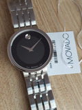 Movado Esperanza 39mm Black Dial Silver Steel Strap Watch For Men - 0607057