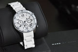 Marc Jacobs Rock Chronograph White Dial White SIlicone Steel Strap Watch for Women - MBM2574