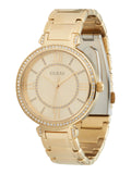 Guess Montage Quartz Gold Dial Gold Steel Strap Watch For Women - GW0588L1