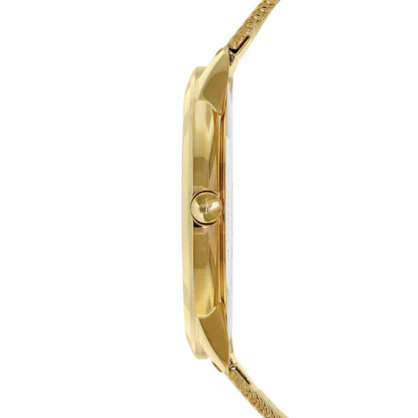 Calvin Klein Minimal Silver Dial Gold Mesh Bracelet Watch for Women - K3M22526
