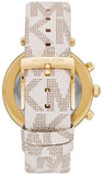 Michael Kors Parker Chronograph White Dial White Leather Strap Watch For Women - MK6916