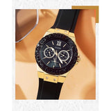 Guess Black Dial Black Rubber Strap Watch For Women - W1053L7