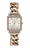 Guess Vanity Diamonds Silver Dial Gold Steel Strap Watch for Women - W1030L4