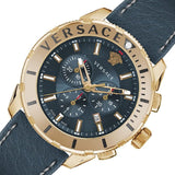 Versace Casual Chronograph Blue Dial Blue Leather Strap Watch for Men - VERG004-18